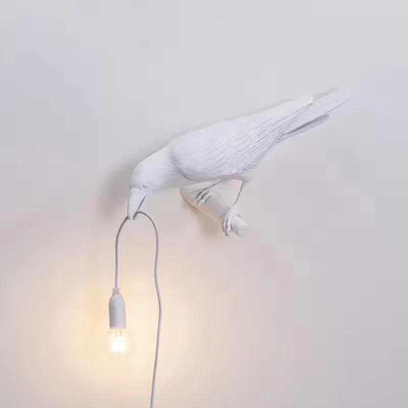 Nordic Resin Crow Wall Lamp Creative Auspicious Bird Desk Lamp Interior Decoration Lamp Bedroom Living Room Corridor Wall Lights