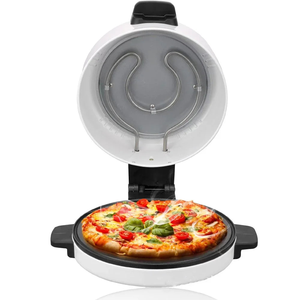 Electric Pizza Oven Indoor Portable, Steak Bread Pizza Pan with Indicator Light, Stone Baked Pizza At Home, Cold Touch Handle