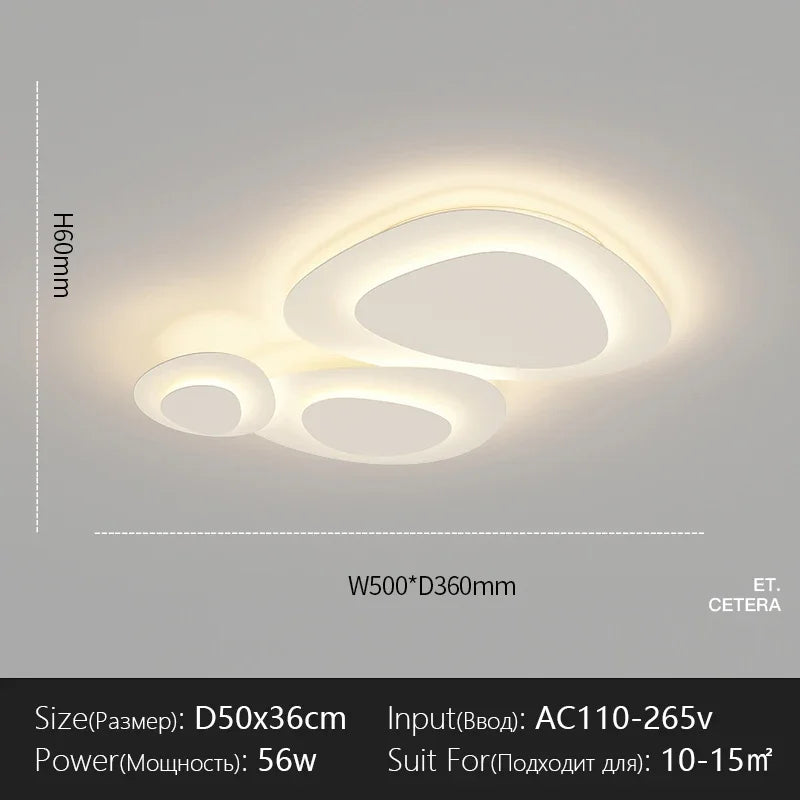 Cream style simple white ceiling lamp warm design for living room bedroom dining room indoor home decoration led lamp