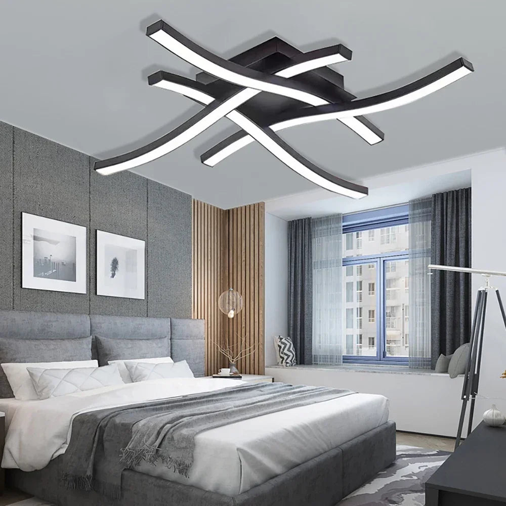 Modern LED Ceiling Light Wave White Light For Living Room Dining Room Hallway Corridor Bedroom Study Room Entryway Indoor Light