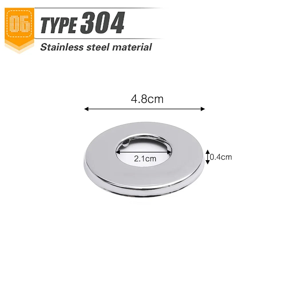 1Pc Stainless Steel Faucet Decorative Cover Self-Adhesive Shower Chrome Finish Water Pipe Wall Caps Covers Bathroom Accessories