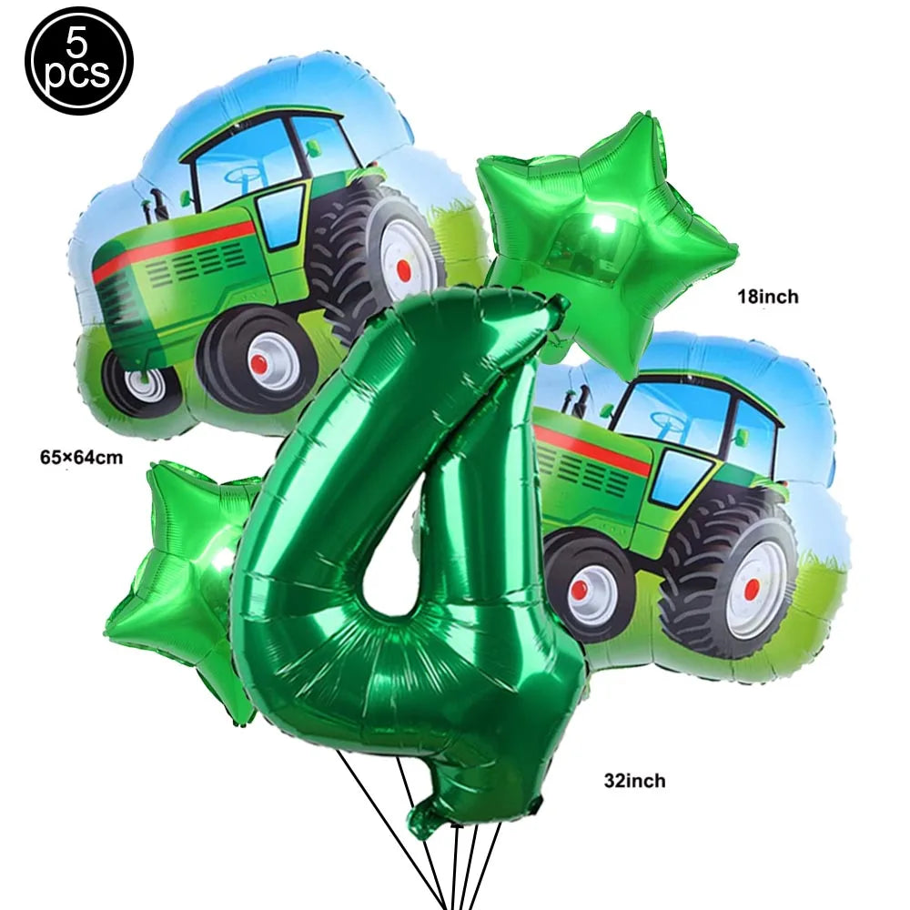 Tractor Cake Topper Green Farm Vehicle Cars Happy Birthday Cake Topper Kids Farm Tractor Themed Party Tractor Cake Decortions