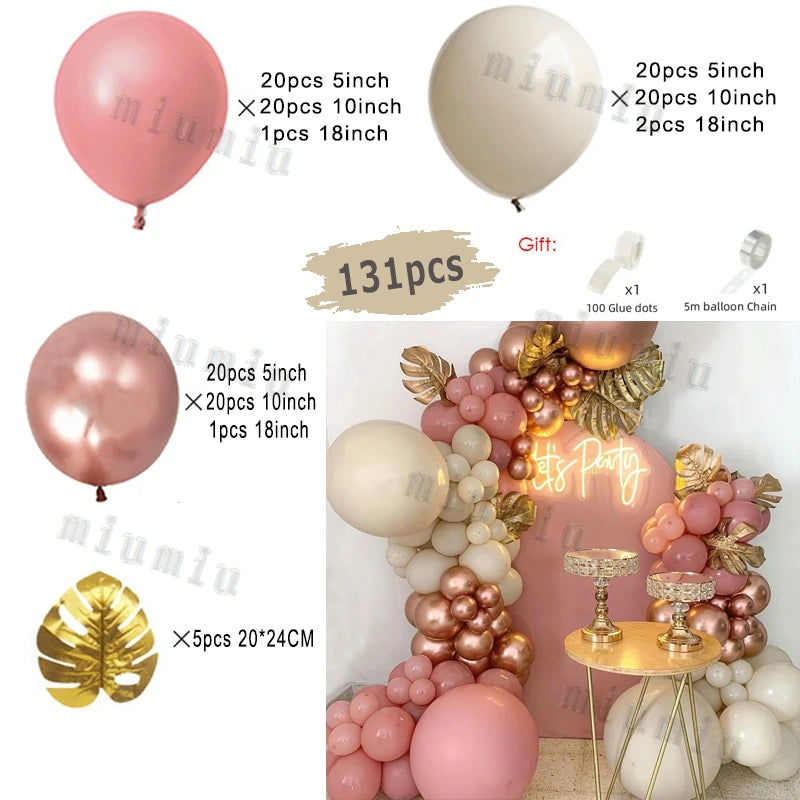 Sand White and Gold Balloon Garland Arch Kit for Bridal Wedding Engagement Baby Shower Latex Balloons Birthday Party Decorations