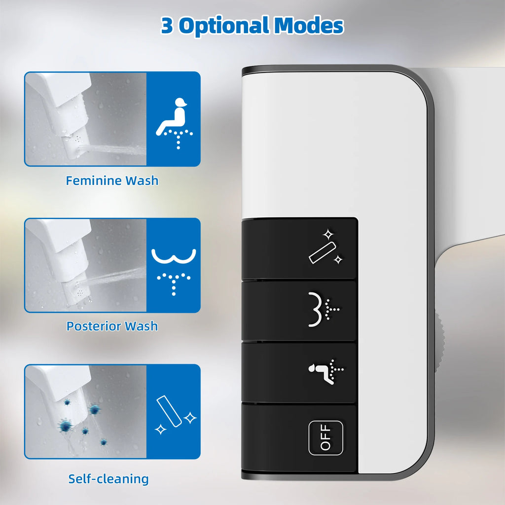 Hibbent Bidet Attachment for Toilet, Non-Electric Dual Nozzle for Frontal & Rear Wash, Adjustable Water Pressure Control