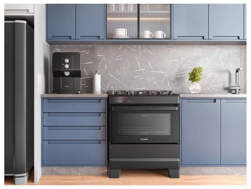 Esmaltec 5-Ball Stove Black Esmaltec Glass Table Ideal Top Glass - Bivolt