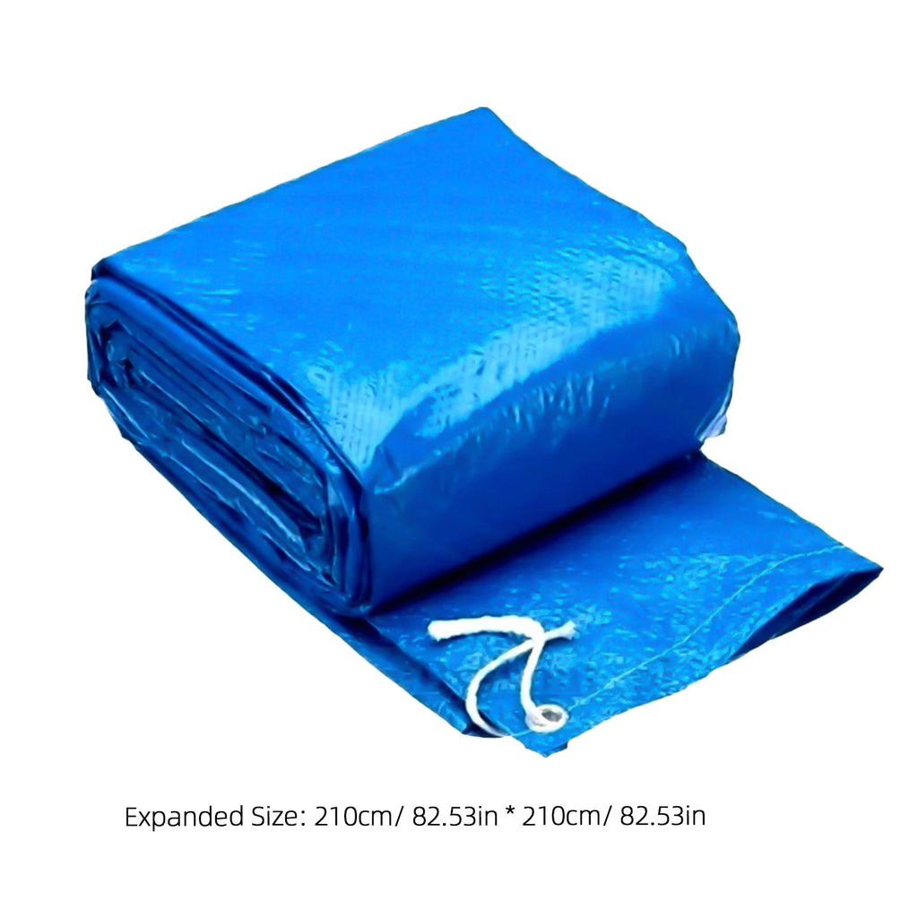 210cm Diameter Blue Round Pool Cover - Rainproof & Dustproof for Frame/Inflatable Swimming Pools, Ideal for Pool Owners