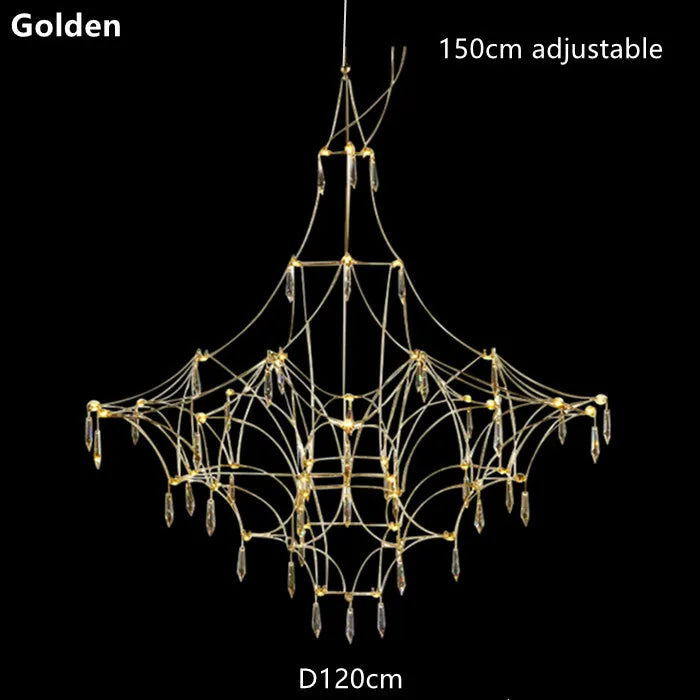Mira Quasar Chandeliers Luxury Crystal Pendant lamp for Living Room Kitchen Villa Golden Lustre steel crystal Pendant light
