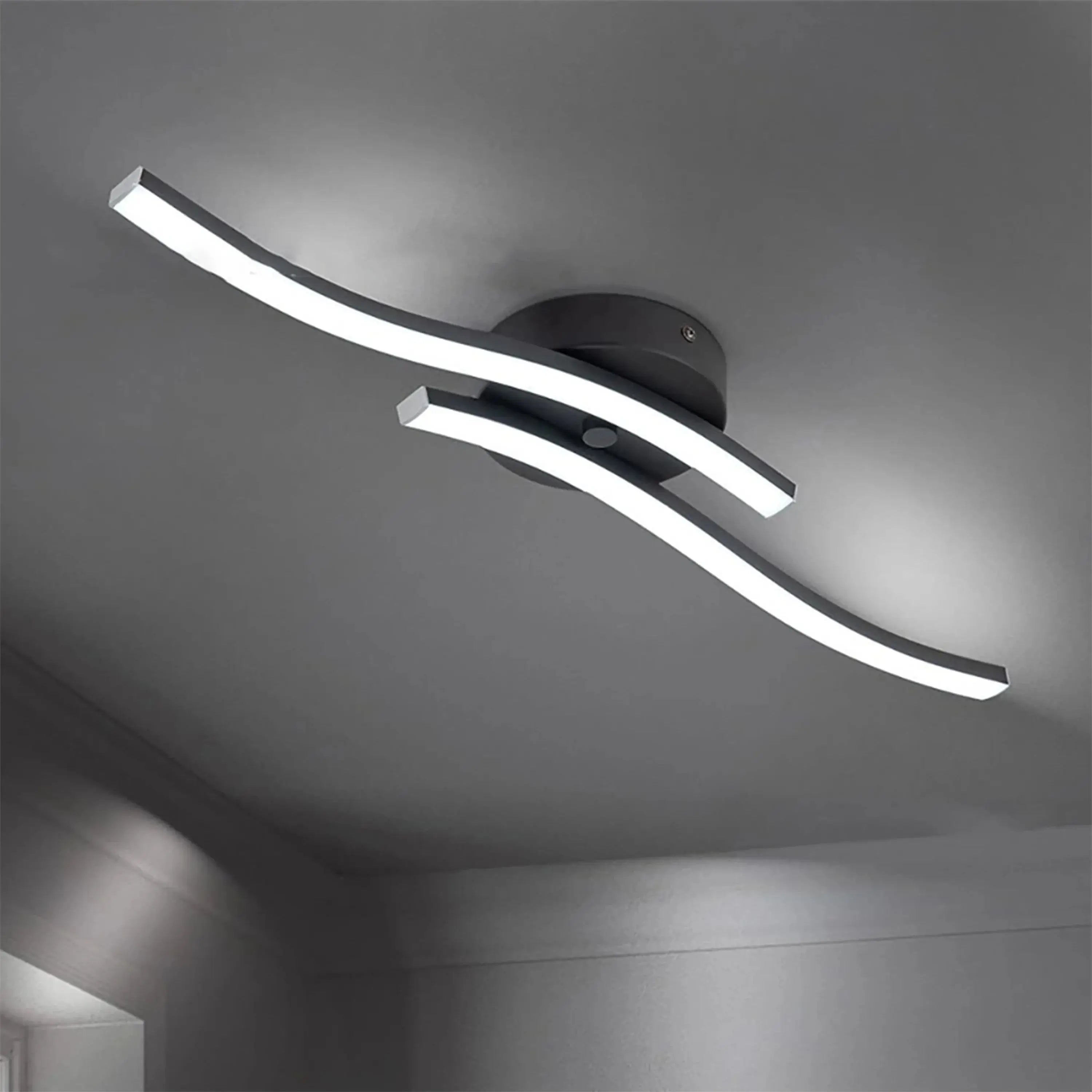 Modern LED Ceiling Light Wave White Light For Living Room Dining Room Hallway Corridor Bedroom Study Room Entryway Indoor Light