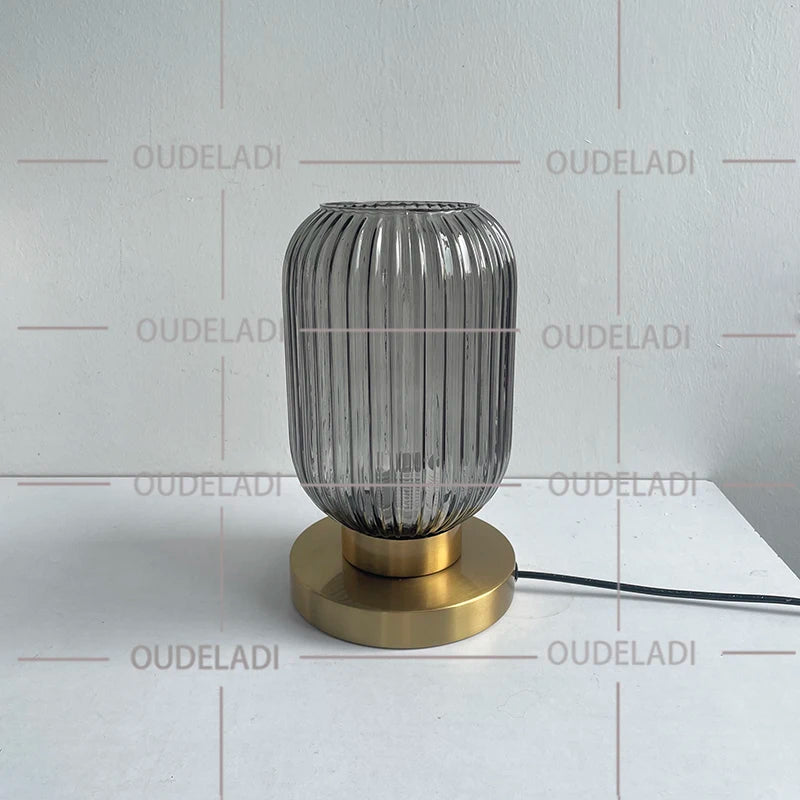 White Blue Amber Smoky gray Pumpkin Glass table lamps Bedroom Study desk lamp Modern living room Hotel bedside Decor light