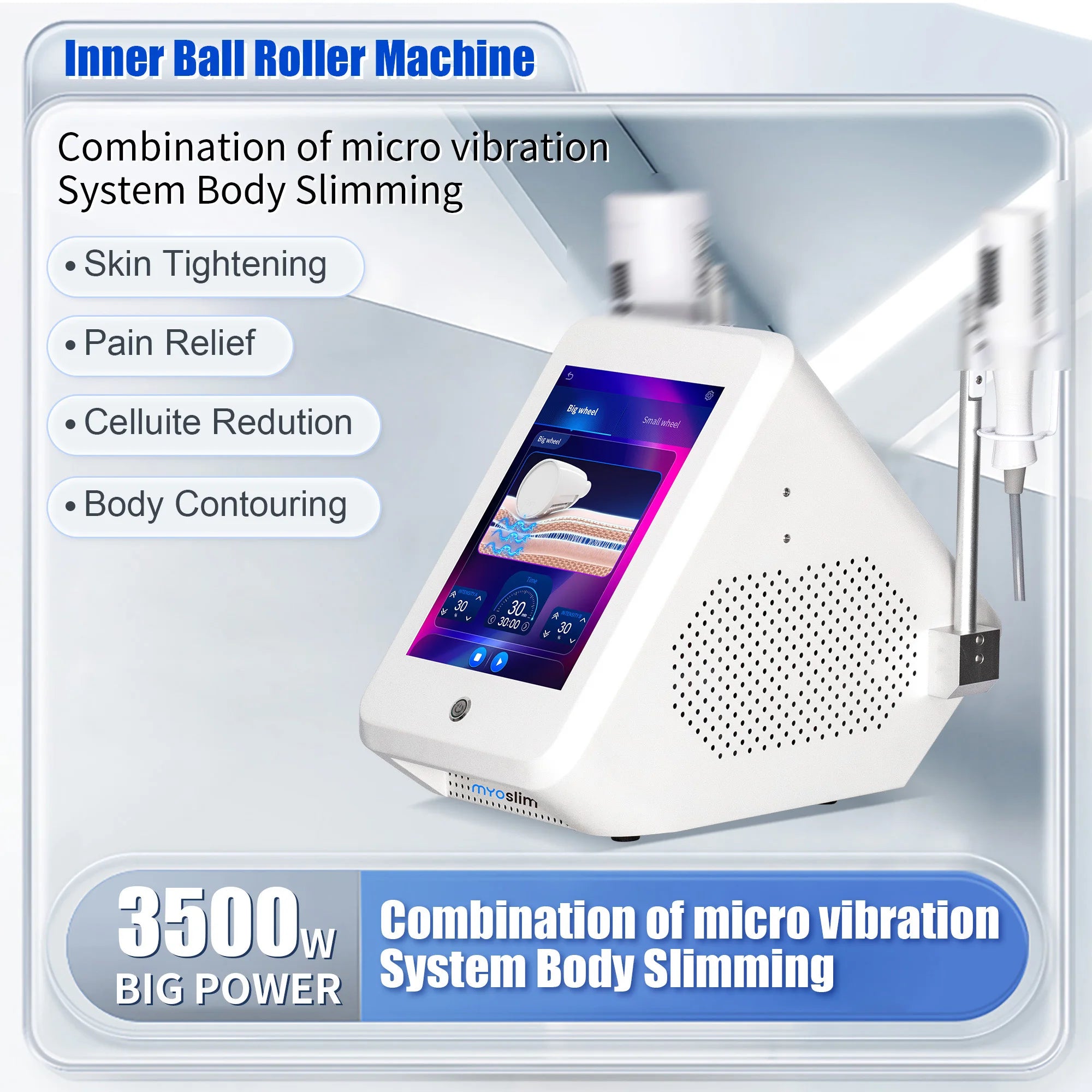 EMS 200HZ Slimming Cellulite Reduction Roller Infrared Vacuum Massage Beauty Machine 6500W Inner Ball Roller For Body Care Salon