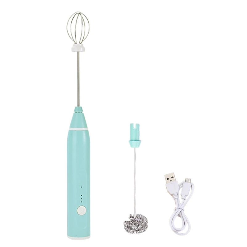 Electric egg mixer, handheld milk frother, 3-speed stainless steel coffee machine, wireless cream maker, kitchen tool blender