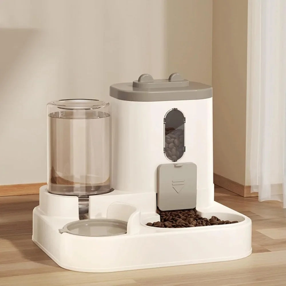 Two-in-OnePet Home Feeding and Drinking Water Integrated Automatic Water Feeder Automatic Feeder Cat and Dog Water Food Pet Bowl