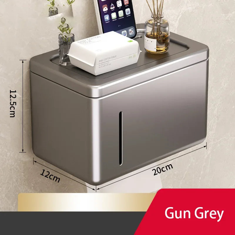 Toilet paper holder wall mounted waterproof roll paper holder toilet paper towel drawer storage rack bathroom accessories