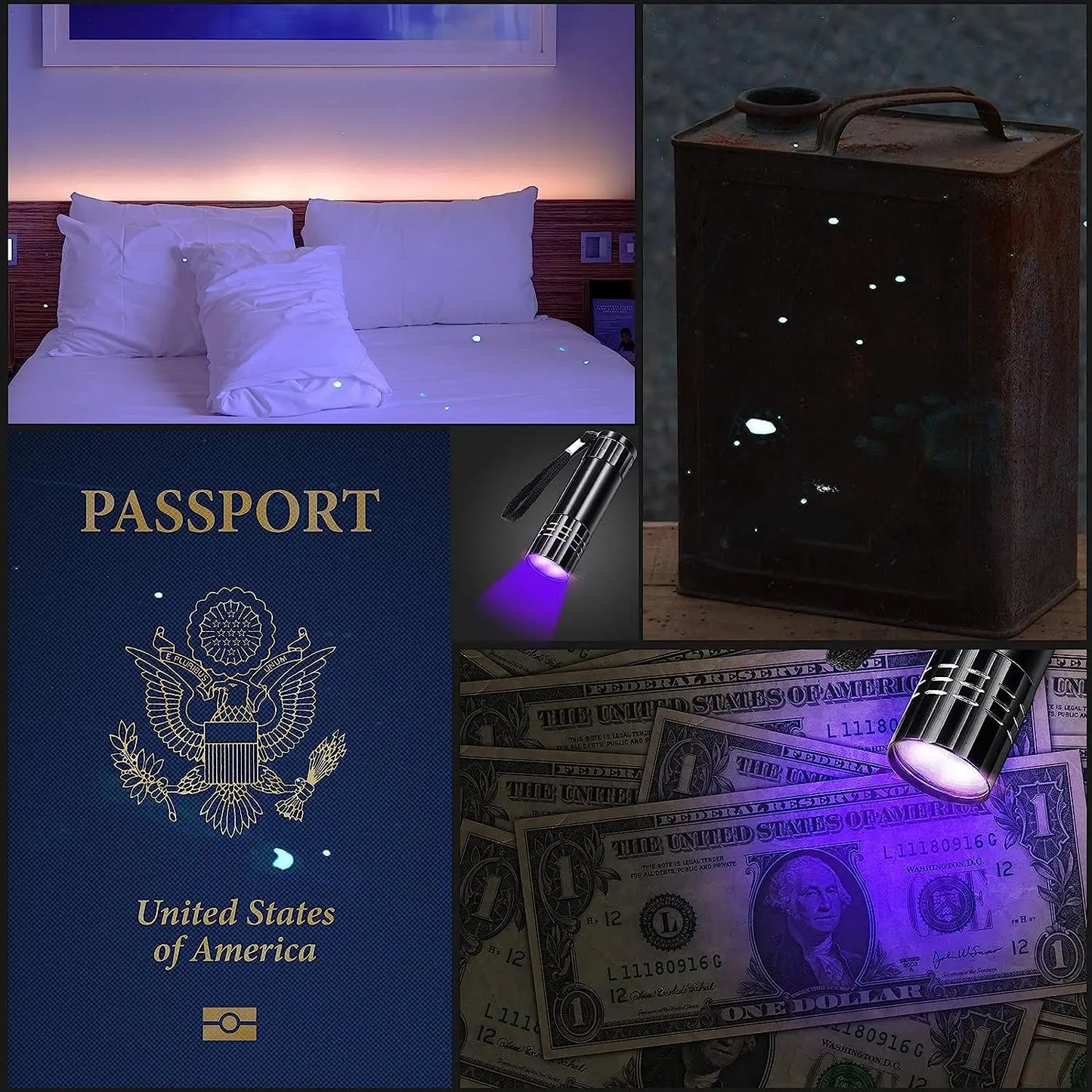 Mini UV Flashlight Ultraviolet Lamp 395-400nm Black Light Flashlights UV Torch UV Light Detector for Pet Urine Stain Dry Stain