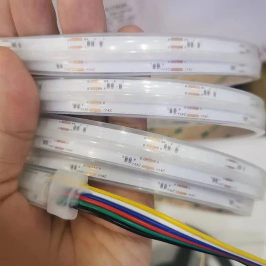 COB RGB CCT RGBCCT RGBW LED Addressable Full Dream Color Dimmable Waterproof IP68 FOB Linear Ribbon DC12V/24V 480LM/W