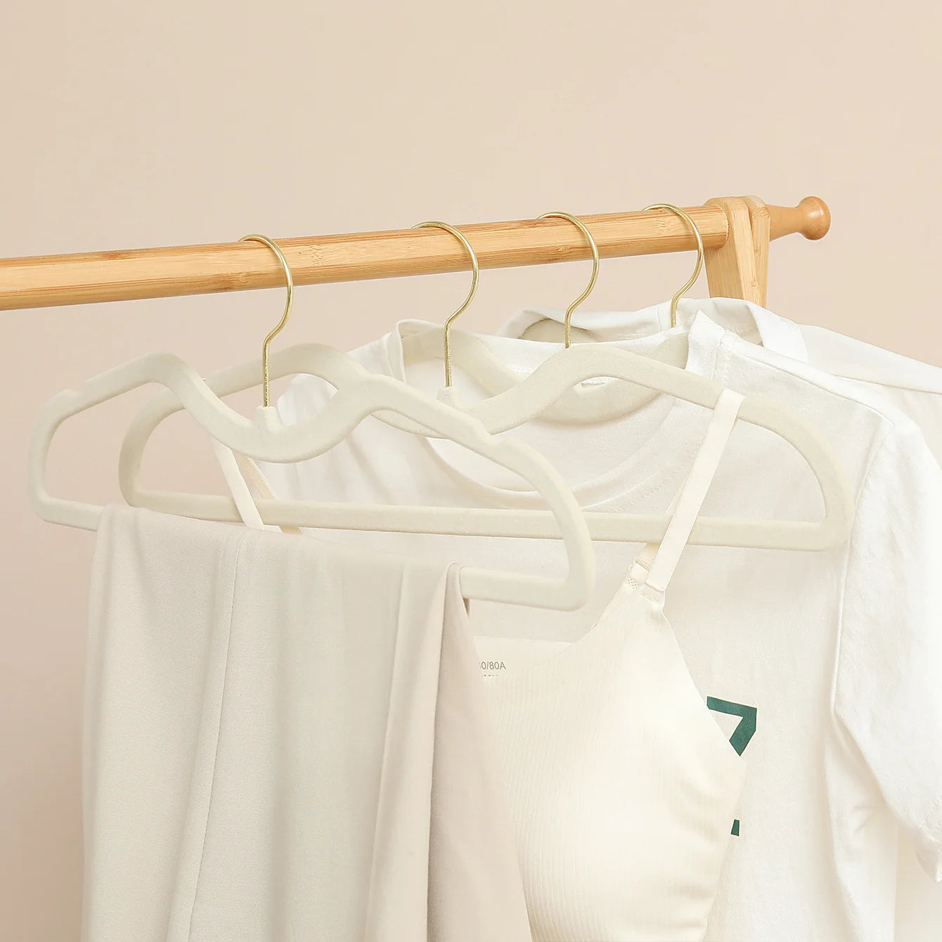 10pcsNew bedroom short neck plush anti slip plastic clothes hanger hanging pants rack enhances wardrobe space,sturdy and durable