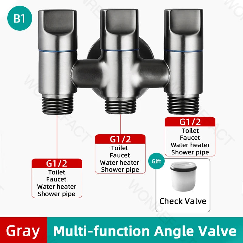 G1/2  Multi Function Washing Machine Faucet Brass Water Stop Quick Opening Angle Valve Wall Mounted  Bathroom Tool Accessories