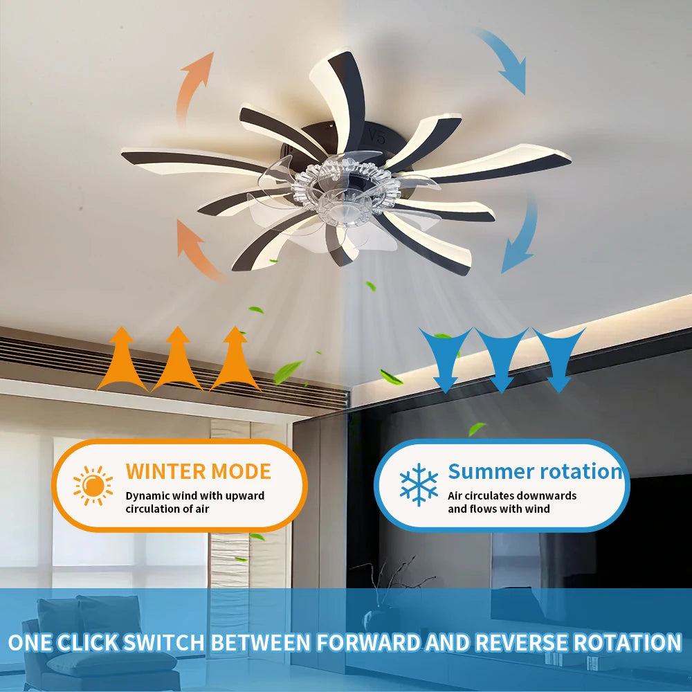 Ceiling Fan Lights For Living Children's Bedroom Dining Room Fixture Indoor Lighting Remote Control Dimmable Lamps Lustres