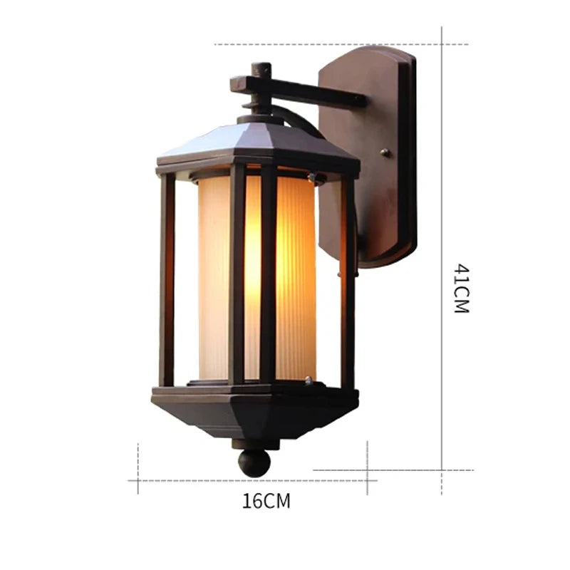 Outdoor Wall Lamp Waterproof Outdoor Chinese Style Gate Garden Courtyard Retro Exterior Wall Balcony Door Front Lamp