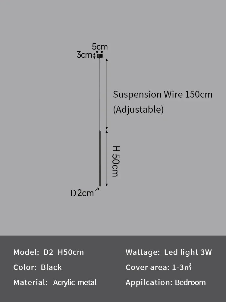 Modern Minimalist LED Longer Pendant Lights For Bedroom Bedside Reading Chandelier Lamps Living Room Bar Coffee Decor Fixtures