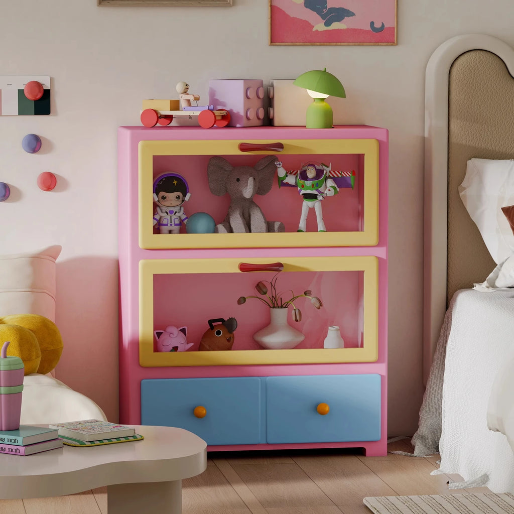 -*Color chest, bedroom storage, modern display cabinet, dust-proof glass