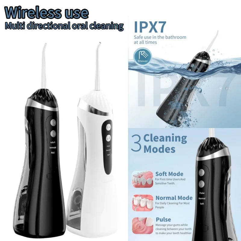 Multifunctional Electric Water Floss 3 Cleaning Mode Oral Irrigator 4 Nozzle High Pressure Pulse For Cleaning Food Residue