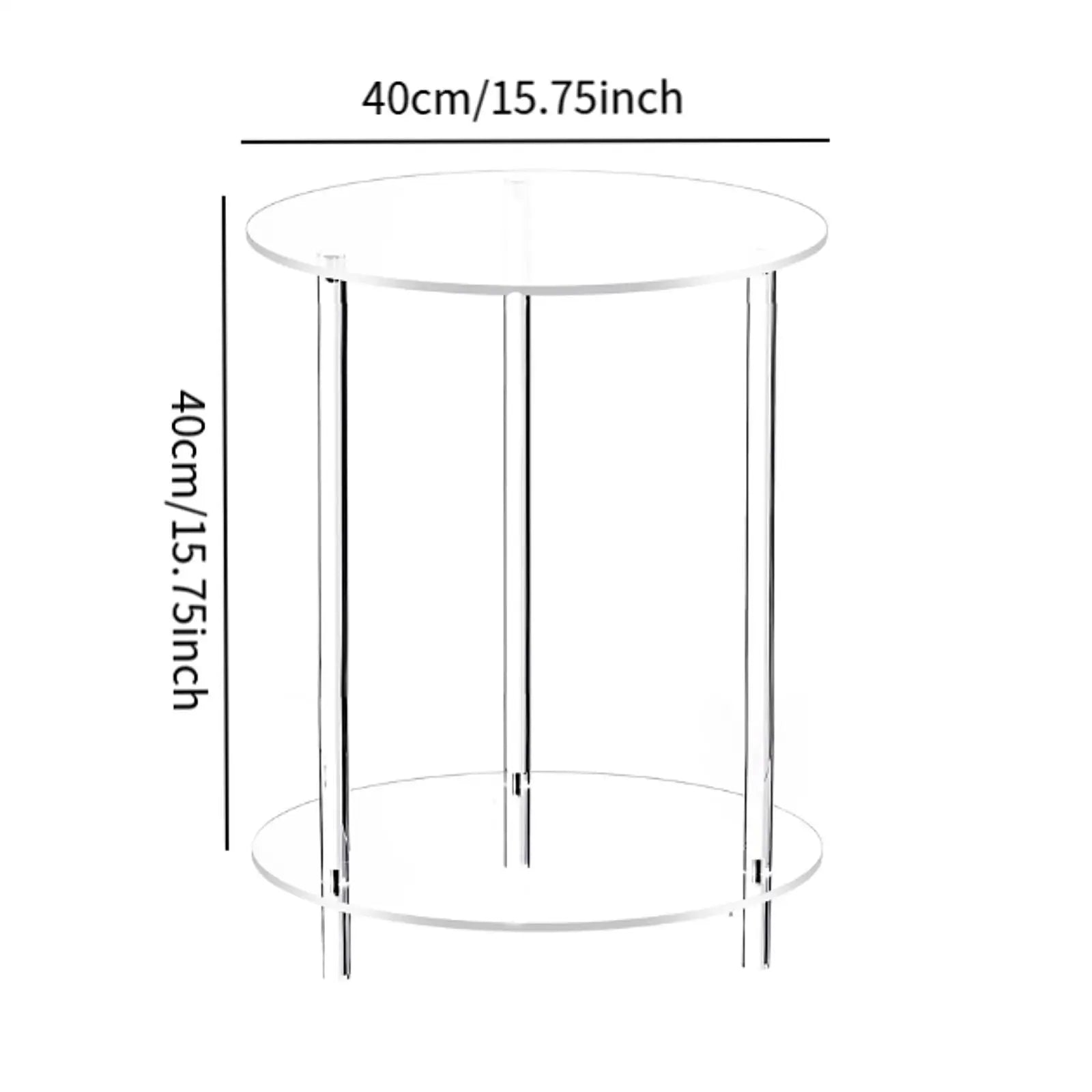 Acrylic Round Side Table, Easy Assembly for Small Space Small Furniture End Table for Balcony Bedroom Bathroom Office Hallway - Recipeliebe.com