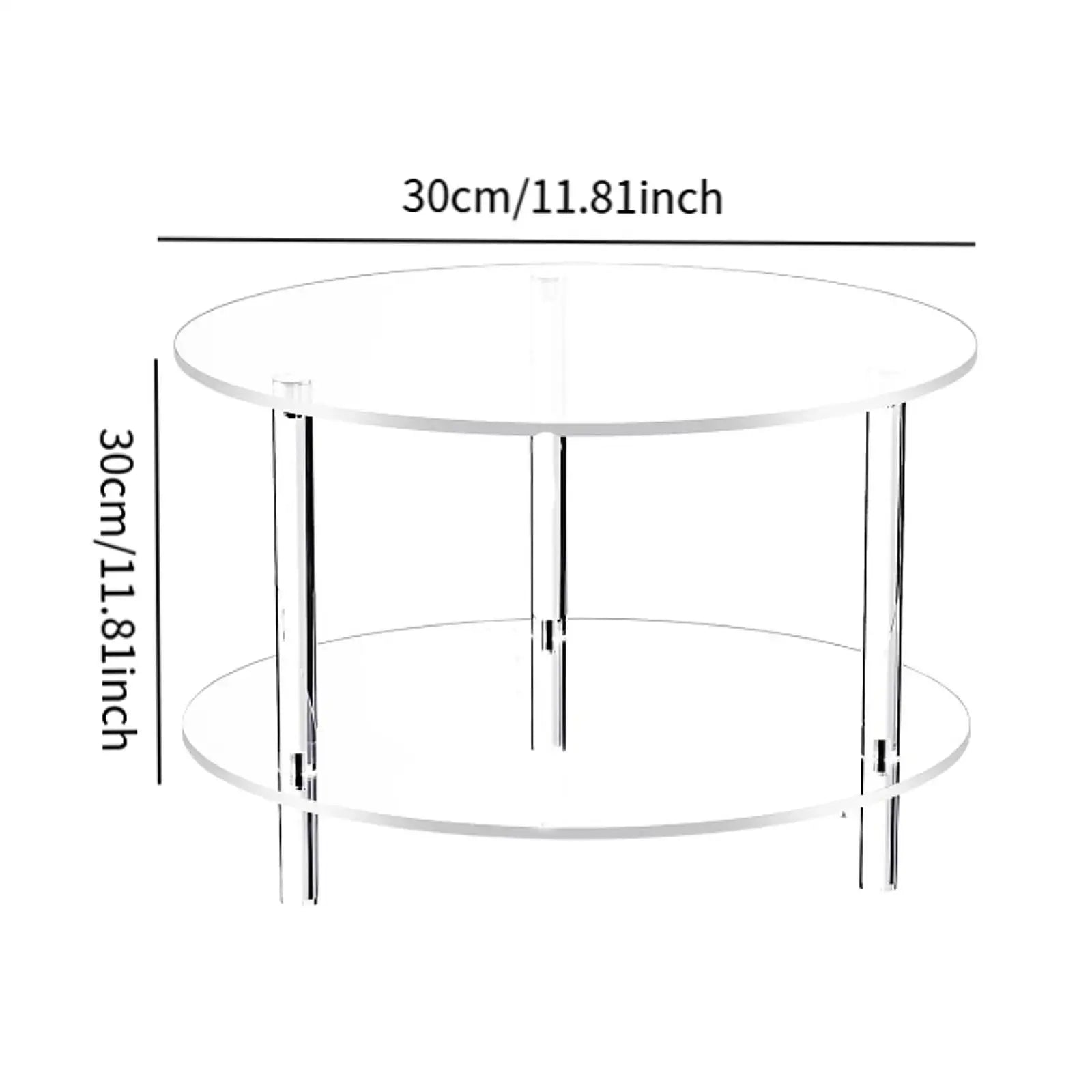 Acrylic Round Side Table, Easy Assembly for Small Space Small Furniture End Table for Balcony Bedroom Bathroom Office Hallway - Recipeliebe.com