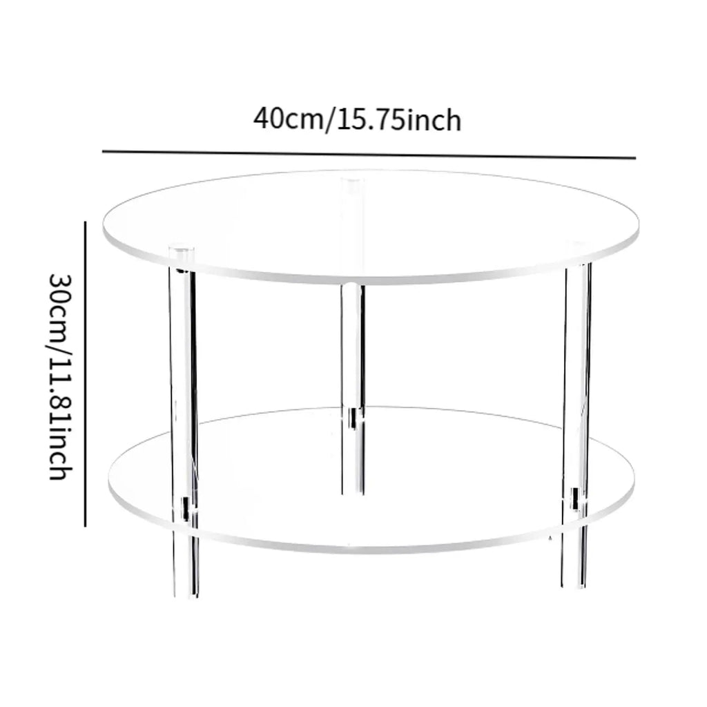 Acrylic Round Side Table, Easy Assembly for Small Space Small Furniture End Table for Balcony Bedroom Bathroom Office Hallway - Recipeliebe.com
