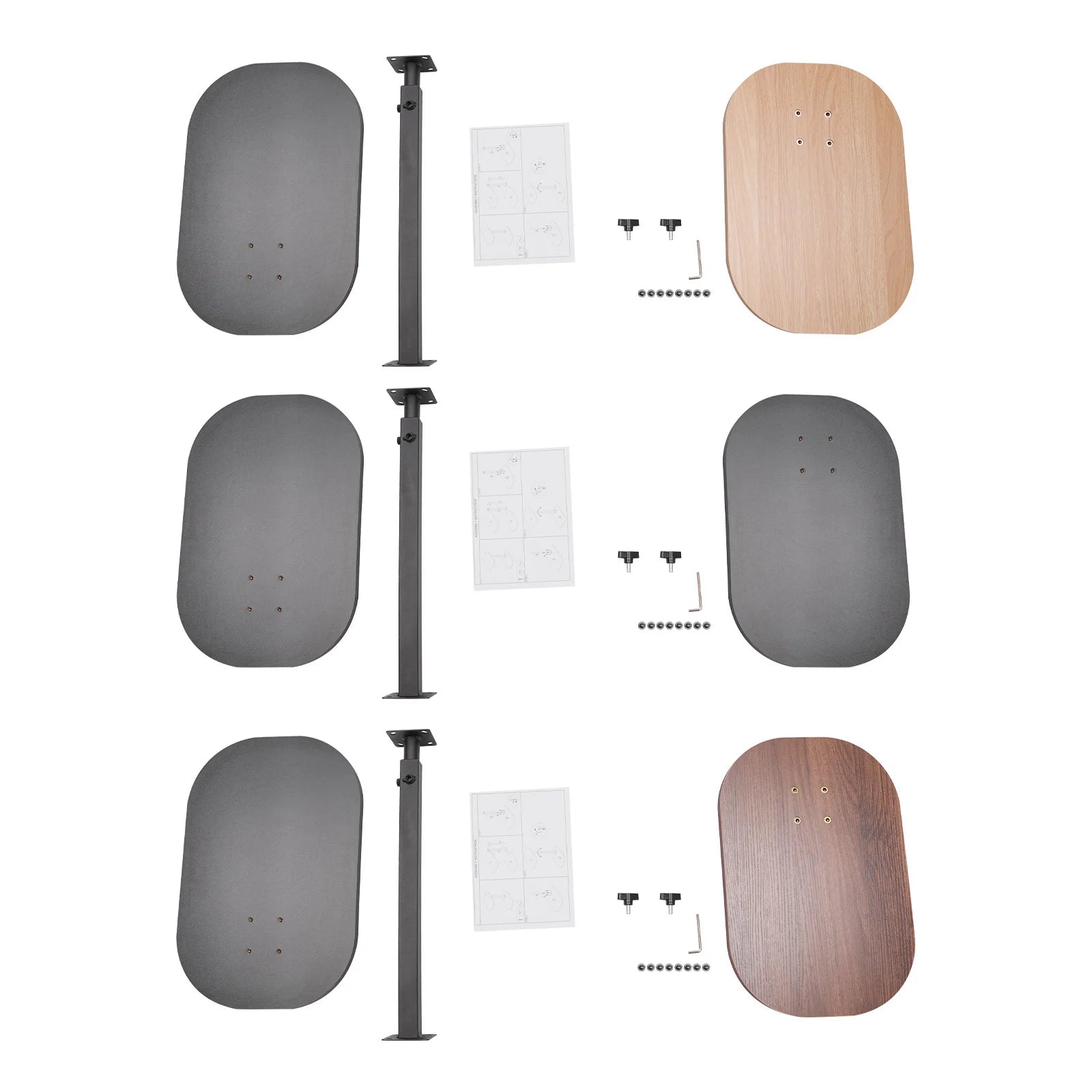 Adjustable C - Shaped Side Table 17.7 - 31.5" Height & 360° Rotating Top for Bed/Sofa (Walnut/Black/Wood) - Recipeliebe.com