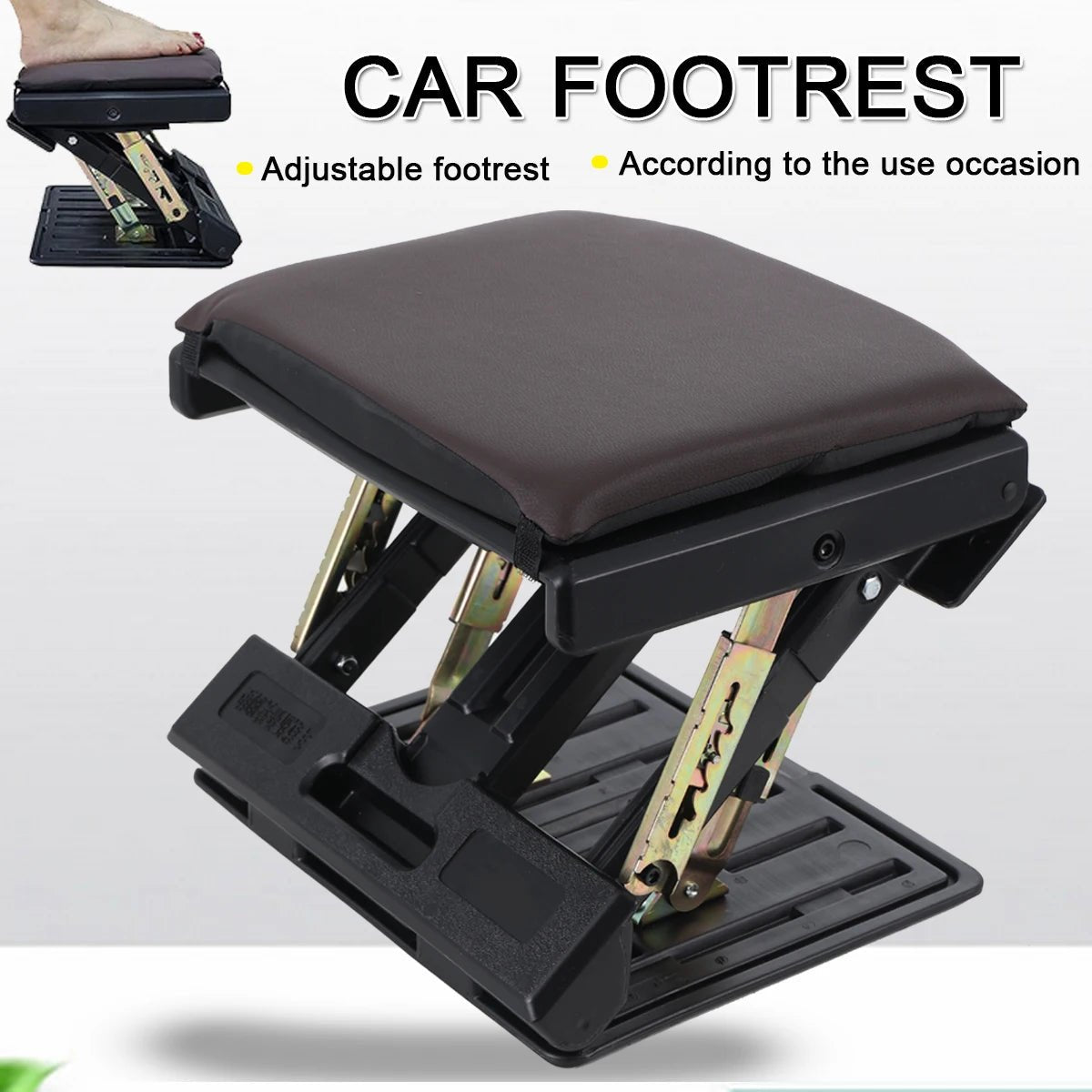 Adjustable Folding Footrest With 4 Adjustable Heights Max - load 120lbs Removable Soft Foot Rest Pad Stool For Car Under Desk Home - Bakesbyemily.com