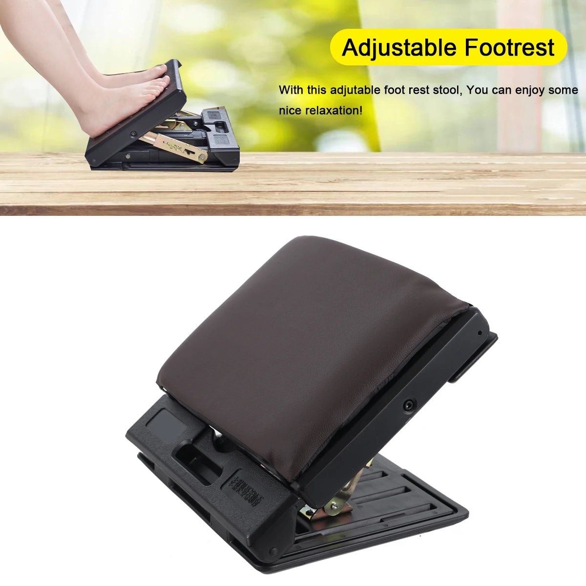 Adjustable Folding Footrest With 4 Adjustable Heights Max - load 120lbs Removable Soft Foot Rest Pad Stool For Car Under Desk Home - Bakesbyemily.com