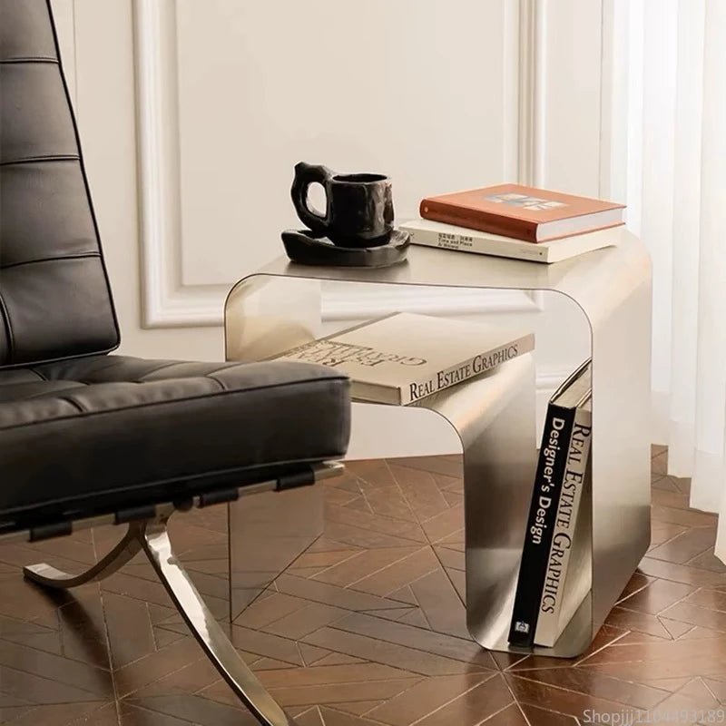 Bedside Table Minimalist Stainless Steel Cabinet Table Several Integrated Molding Storage Cabinets End Table Furniture - Bakesbyemily.com