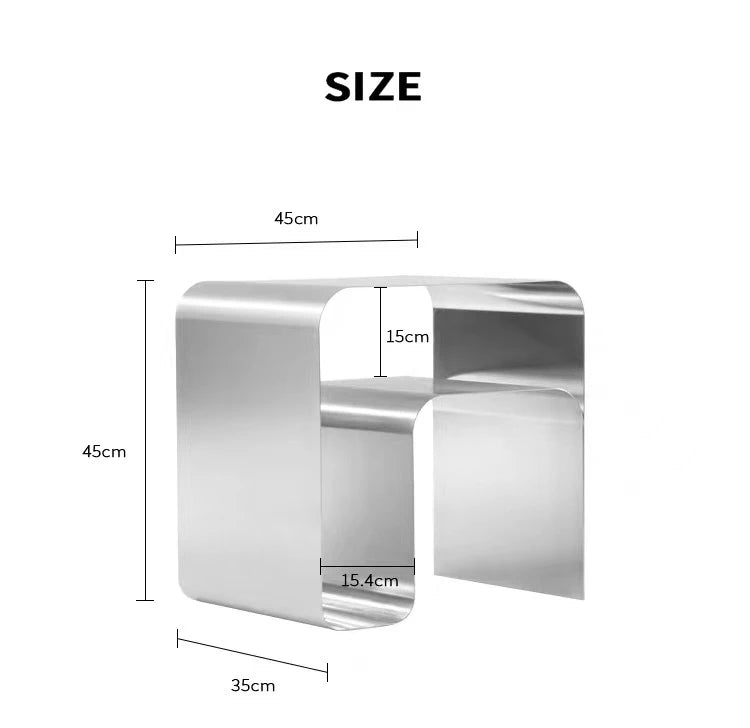 Bedside Table Minimalist Stainless Steel Cabinet Table Several Integrated Molding Storage Cabinets End Table Furniture - Bakesbyemily.com