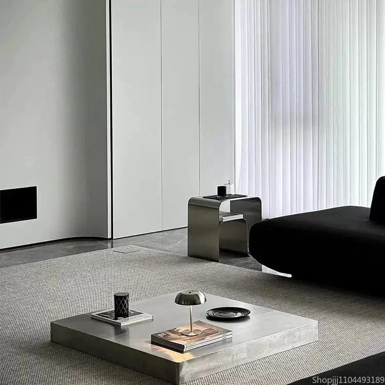 Bedside Table Minimalist Stainless Steel Cabinet Table Several Integrated Molding Storage Cabinets End Table Furniture - Bakesbyemily.com