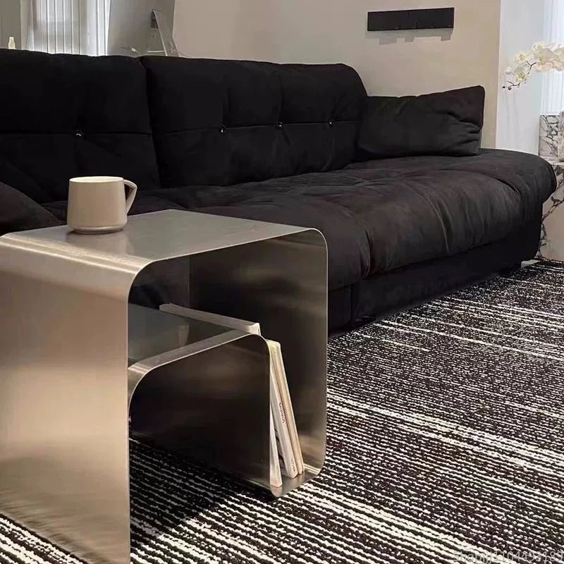 Bedside Table Minimalist Stainless Steel Cabinet Table Several Integrated Molding Storage Cabinets End Table Furniture - Bakesbyemily.com