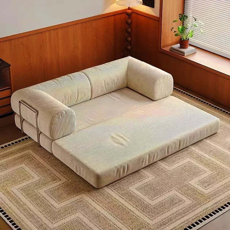 Corduroy Compression Sofa Bed Vacuum Customizable Simple Retro Vacuum Compressed Sofa Living Room Foldable Washable - Bakesbyemily.com