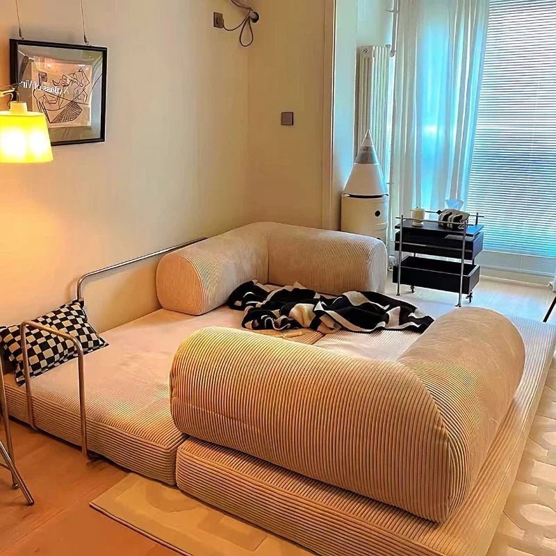 Corduroy Compression Sofa Bed Vacuum Customizable Simple Retro Vacuum Compressed Sofa Living Room Foldable Washable - Recipeliebe.com