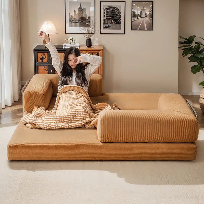 Corduroy Compression Sofa Bed Vacuum Customizable Simple Retro Vacuum Compressed Sofa Living Room Foldable Washable - Bakesbyemily.com