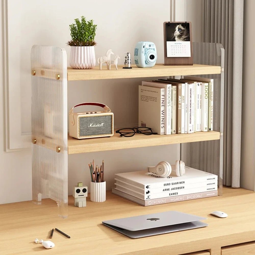Desktop Bookshelf Kitchen Utensil Storage Rack Office Desktop Storage Rack Acrylic Bookshelf Household Minimalist Storage Rack - Recipeliebe.com