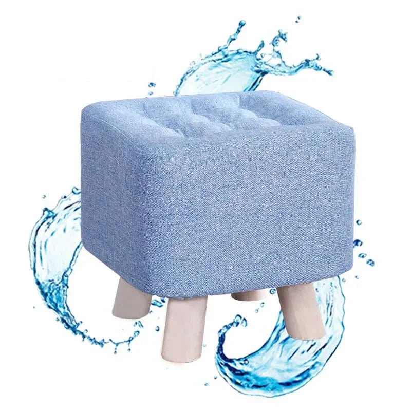 Elastic Foot Rest Stool Solid Wood Square Ottoman for Changing Shoes Small Sofa Bench Hallway Furniture Home Decoration - Bakesbyemily.com