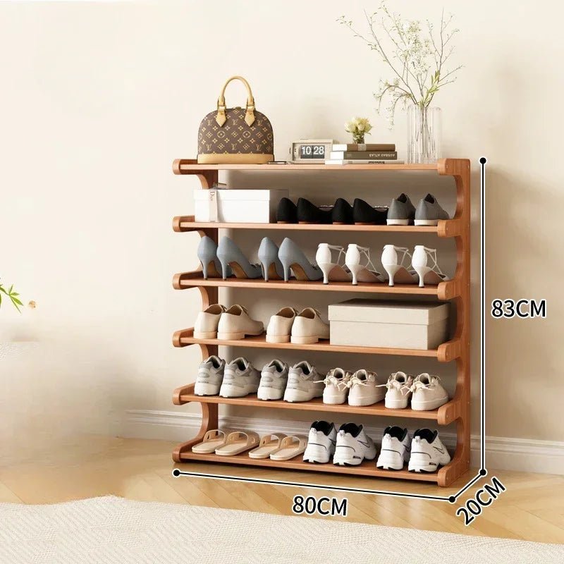 Entrance Shoe Rack Simple Shoe Storage Rack Chinese Style Shoe Cabinet Wooden Storage Rack Multifunctional Bamboo Shoe Cabinet - Recipeliebe.com