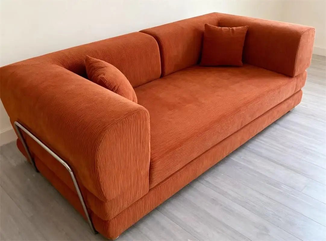 EU warehouse 2025 washable corduroy modular compression sofa 200 cm sleeper sofa bed for living room furniture - Recipeliebe.com