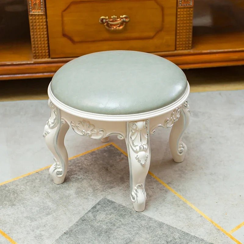 European Fabric Pouf,Modern Round Tea Table Stool, High - Quality Manicure Seat, Living Room Sofa Side Ottoman, Versatile Seating. - Recipeliebe.com