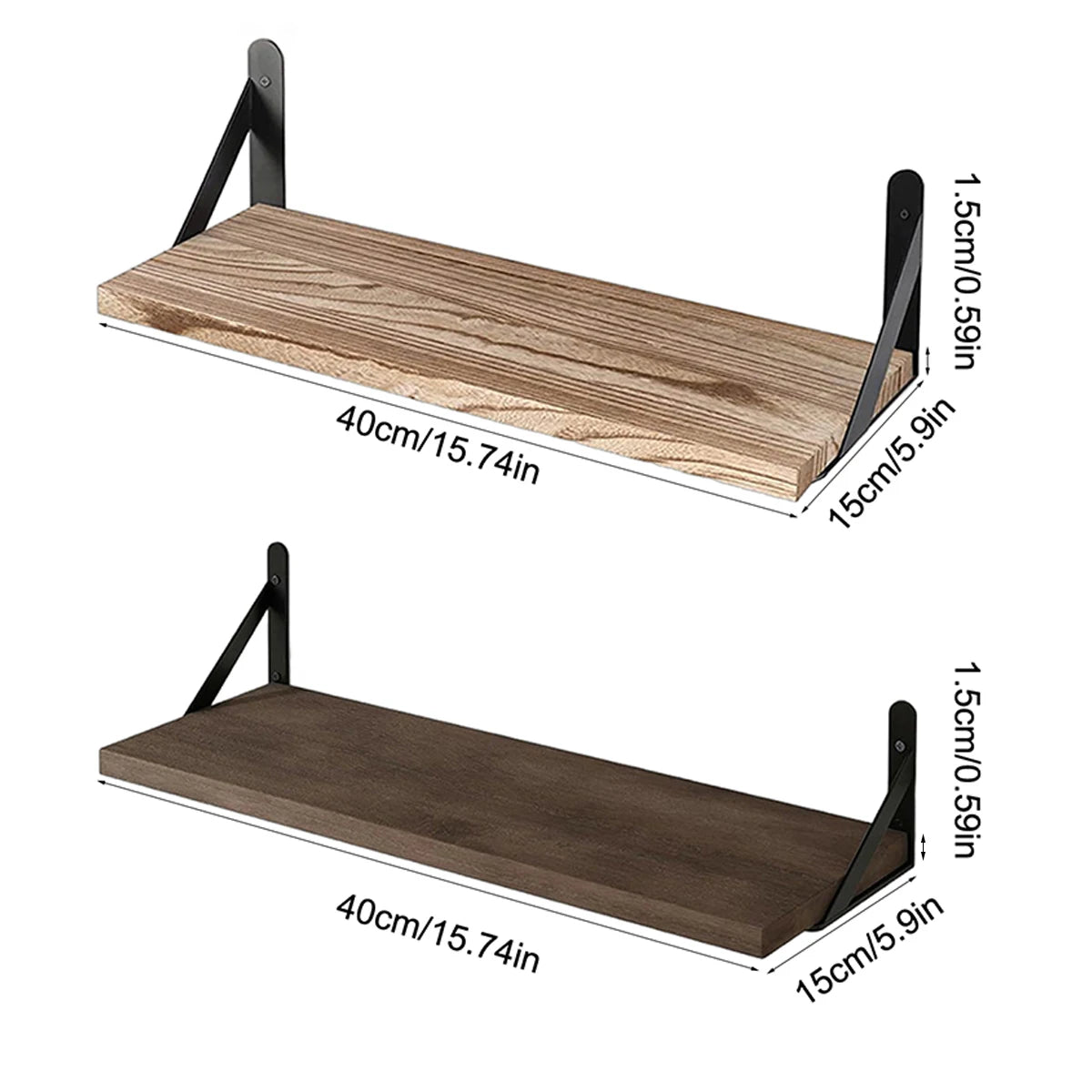 Floating Shelves for Wall,Bookshelves，Wall Mounted Wood Shelf for Living Room, Bathroom, Bedroom, Kitchen, Home Decor - Recipeliebe.com