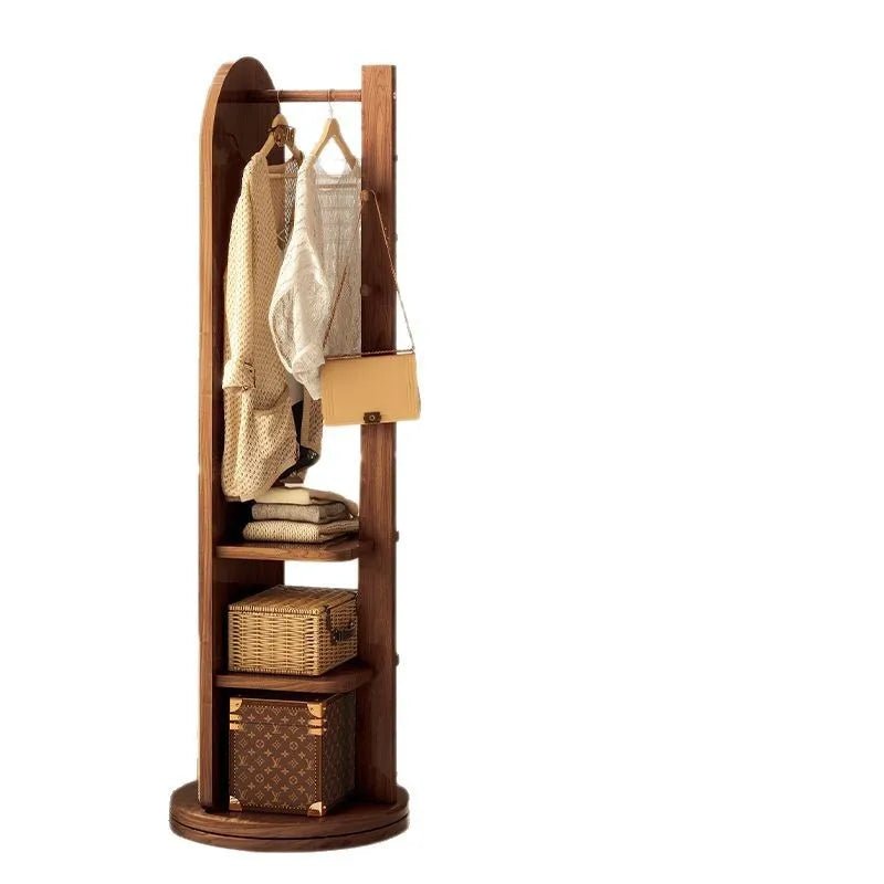 Full - length mirror with coat rack, rotating floor mirror, home bedroom dressing mirror, fitting mirror, multi - function mirror - Bakesbyemily.com