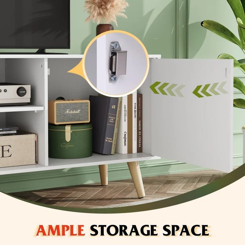 GALAXHERO TV Stand for 55 Inch TV Mid Century Modern TV Console with Storage Cabinet Entertainment Center for Living Room - Recipeliebe.com