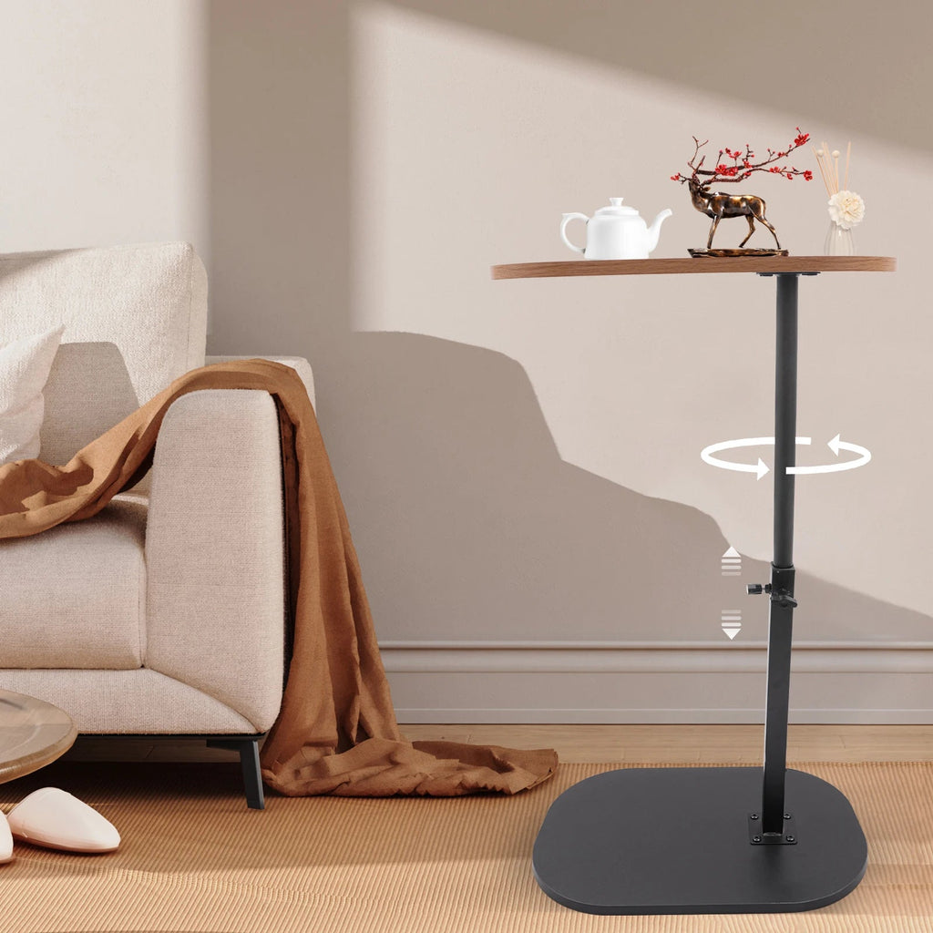 Height Adjustable Side Table 45 - 80cm, C - shaped Side Table, Small Coffee Table for Home&Outdoor - Bakesbyemily.com