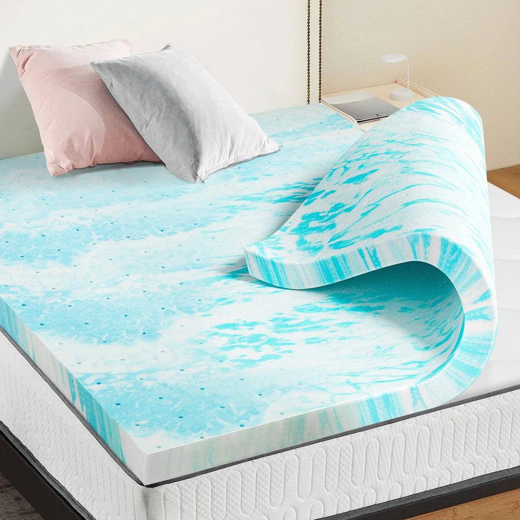 JHK 2 - 3 Inch Gel Memory Foam Mattress Topper Full Size Cooling Mattress Soft and Breathable Bed Topper School Bedroom Furniture - Recipeliebe.com