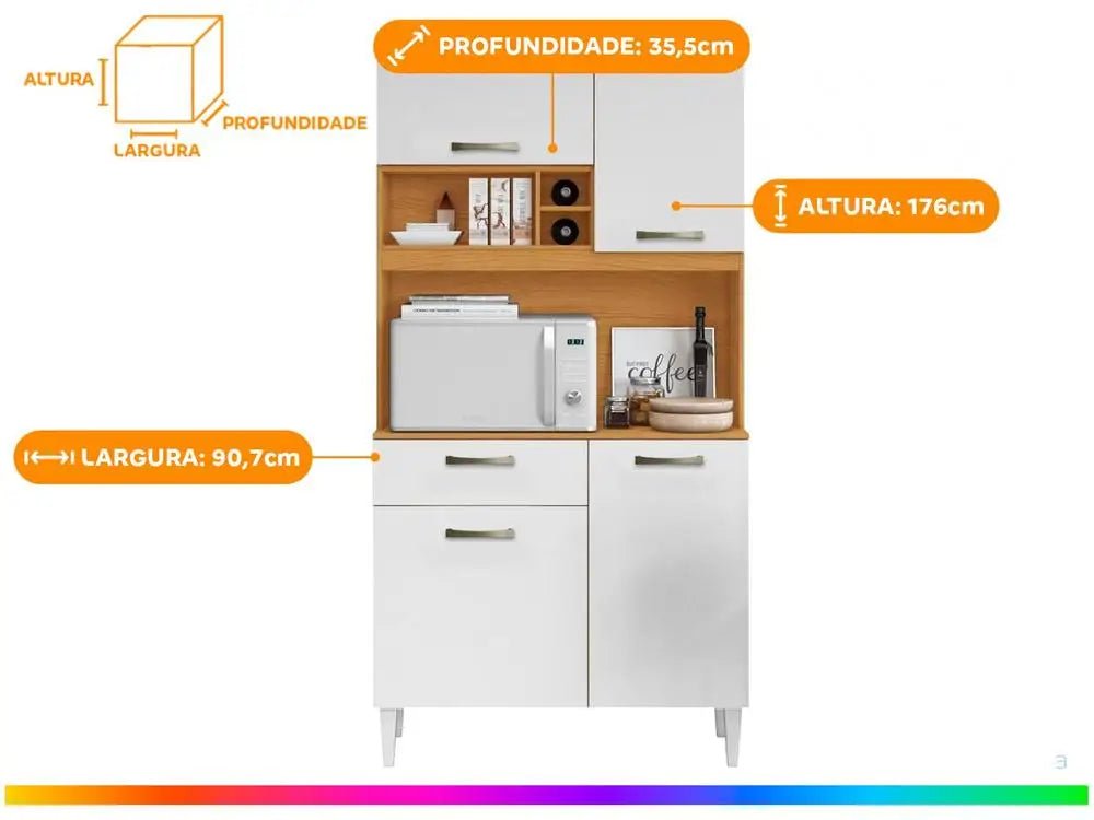 Malva 4 Doors 1 Drawer Compact Kitchen Aramobile - Recipeliebe.com